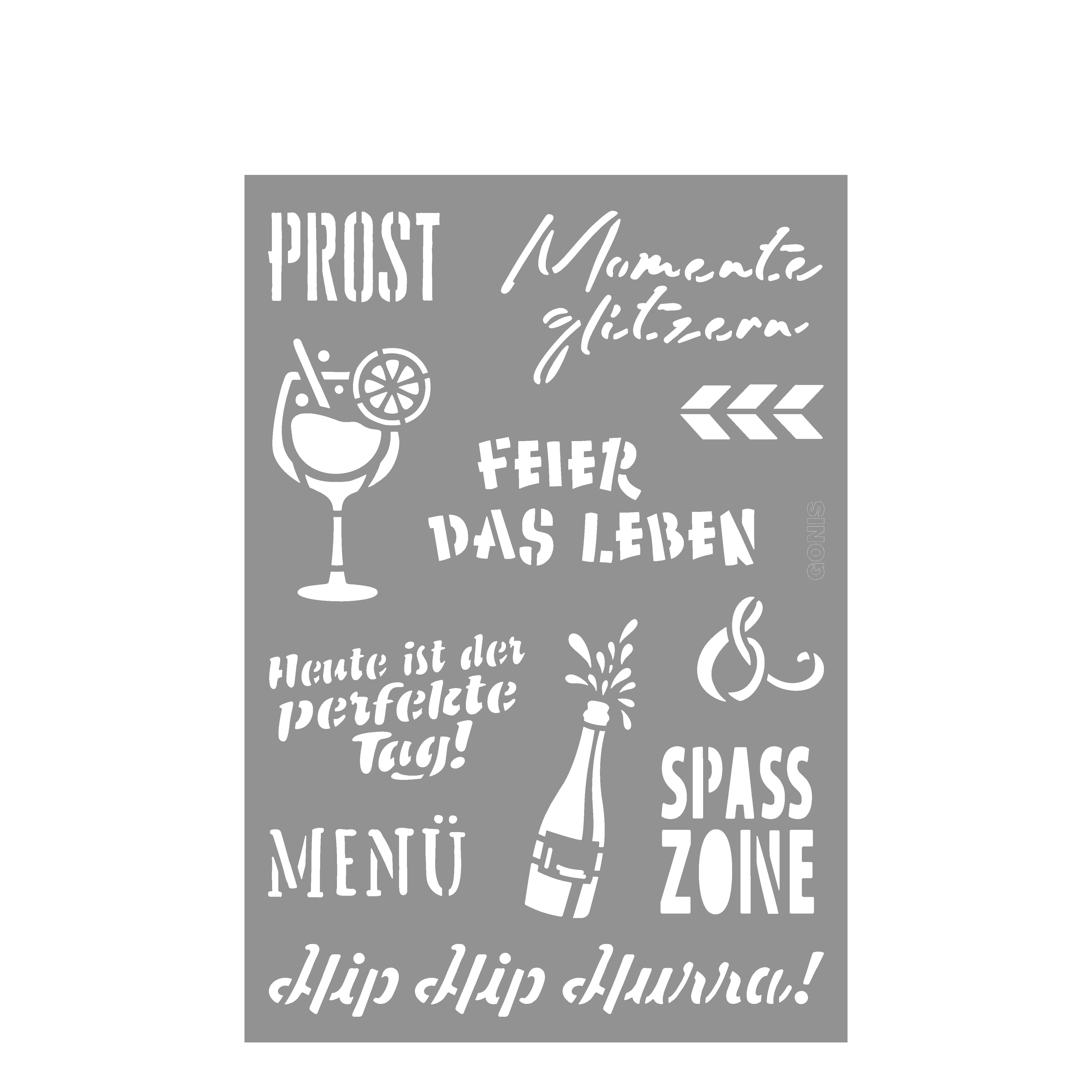 Flexschablone Feierlaune Kunststoffschablone