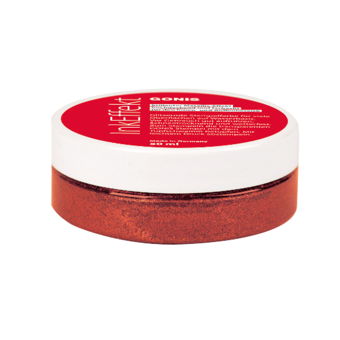 InkEffekt Zinnoberrot Glitzerstempelfarbe