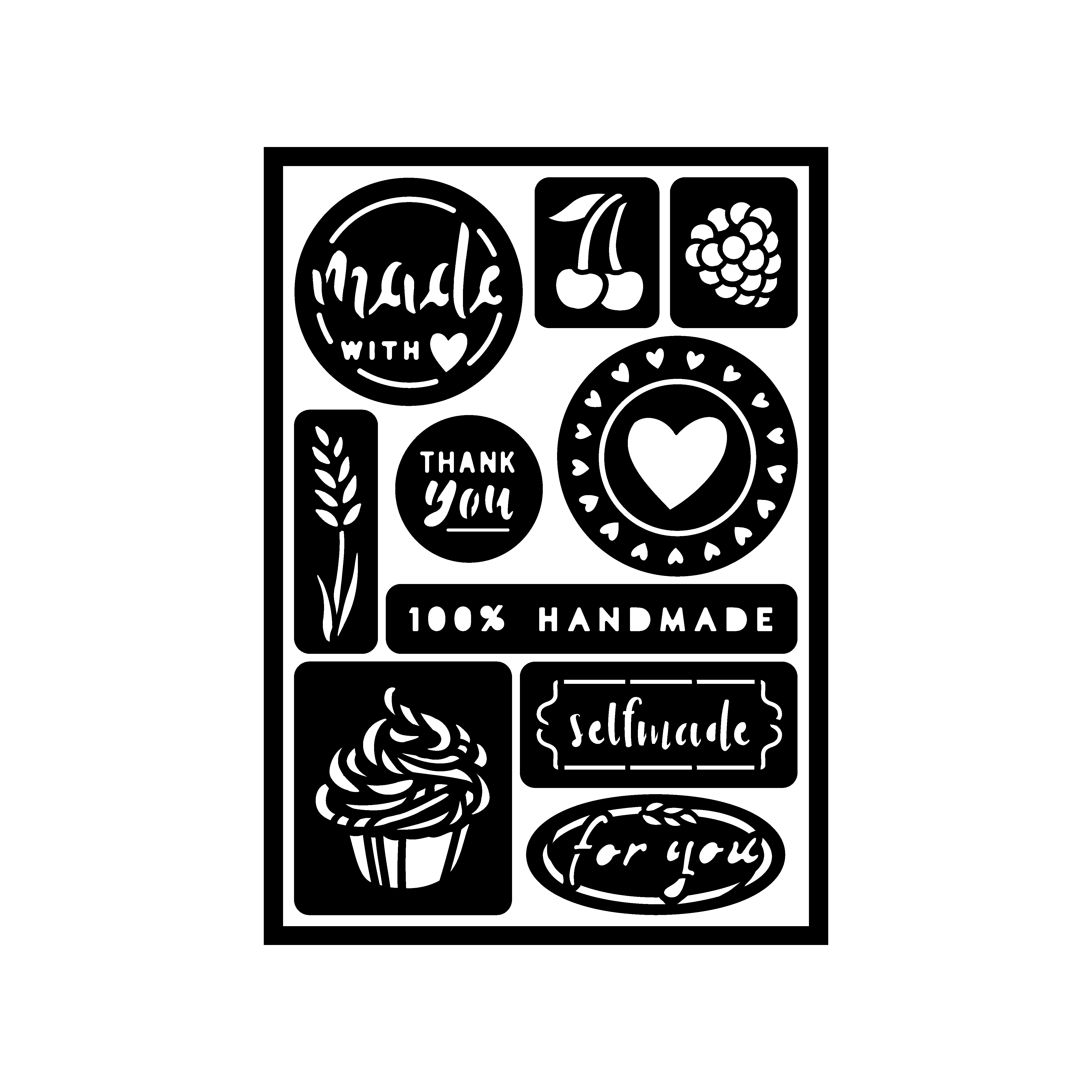 Skl. Schablone Made with Love